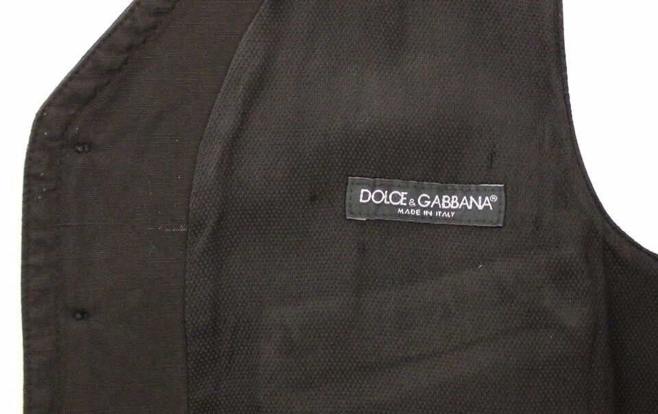 Dolce &amp; Gabbana Black Flax Cotton Dress Vest Blazer by Dolce &amp; Gabbana outlet now on sale