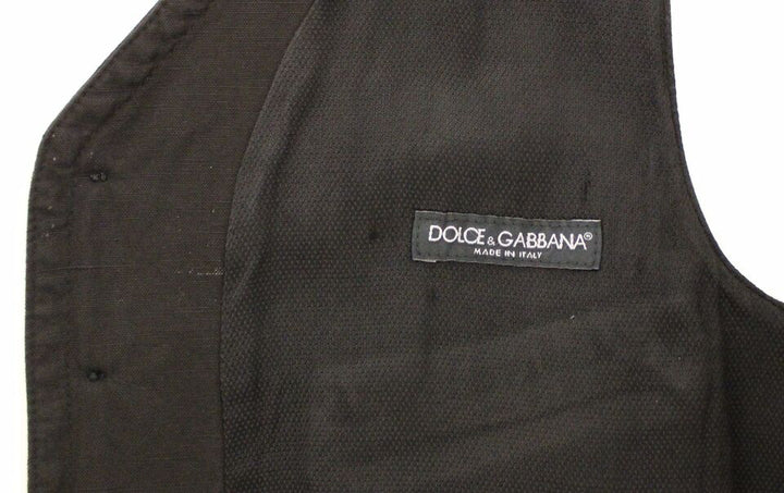 Dolce &amp; Gabbana Black Flax Cotton Dress Vest Blazer by Dolce &amp; Gabbana outlet now on sale
