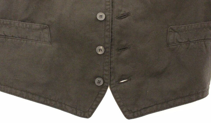 Dolce &amp; Gabbana Black Flax Cotton Dress Vest Blazer by Dolce &amp; Gabbana outlet now on sale
