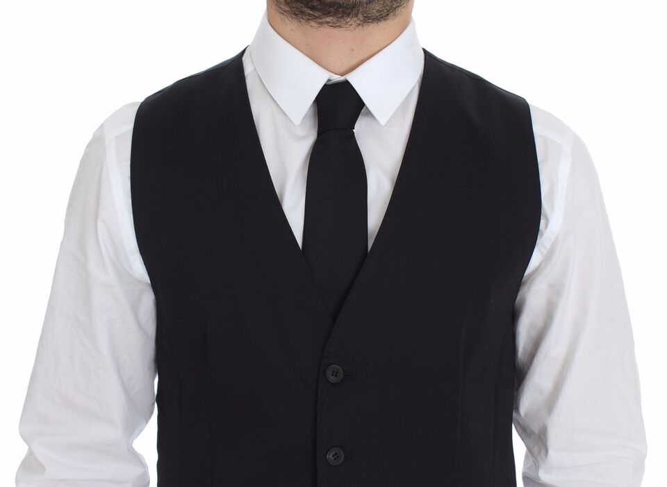 Dolce &amp; Gabbana Blue Cotton Stretch Dress Vest Blazer by Dolce &amp; Gabbana outlet now on sale