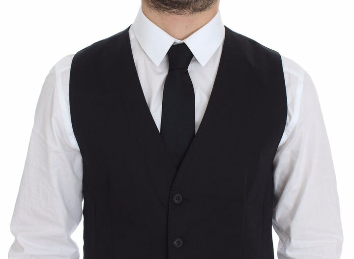 Dolce &amp; Gabbana Blue Cotton Stretch Dress Vest Blazer by Dolce &amp; Gabbana outlet now on sale