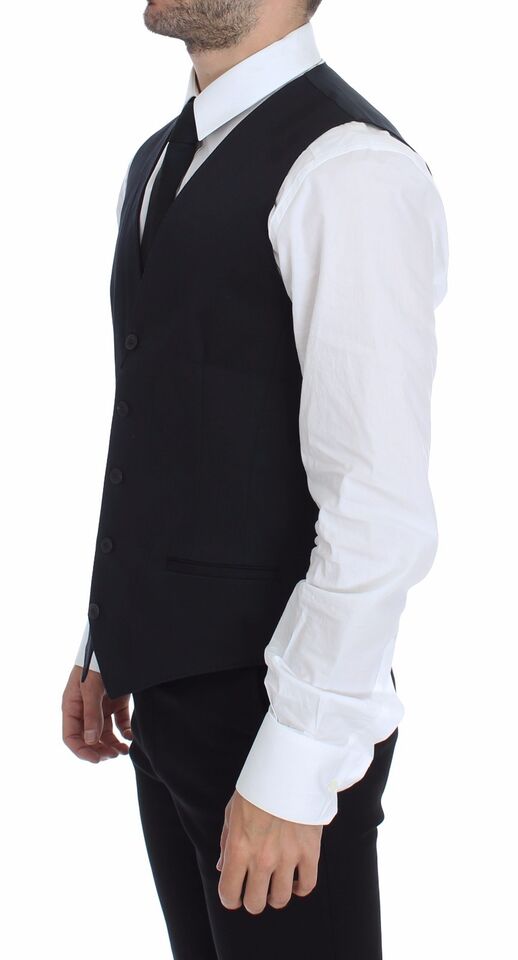 Dolce &amp; Gabbana Blue Cotton Stretch Dress Vest Blazer by Dolce &amp; Gabbana outlet now on sale