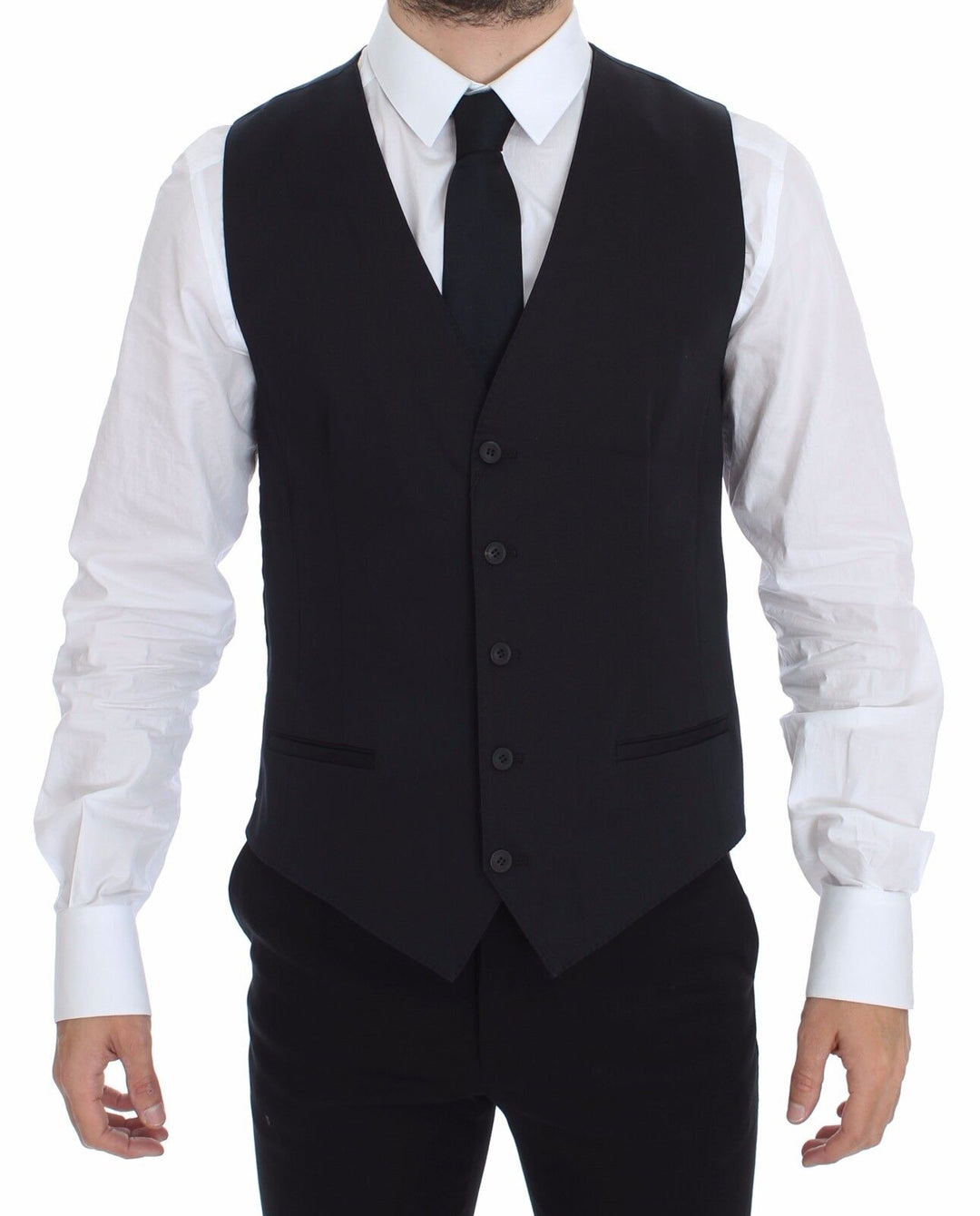 Dolce &amp; Gabbana Blue Cotton Stretch Dress Vest Blazer by Dolce &amp; Gabbana outlet now on sale