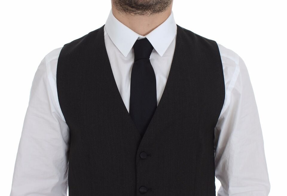 Dolce & Gabbana Gray Wool Stretch Dress Vest Blazer by Dolce & Gabbana outlet now on sale