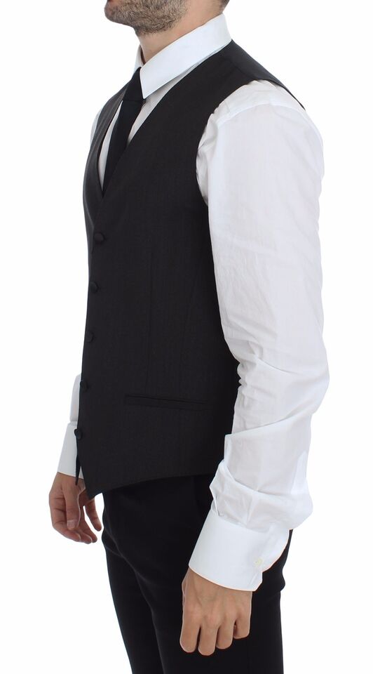 Dolce & Gabbana Gray Wool Stretch Dress Vest Blazer by Dolce & Gabbana outlet now on sale