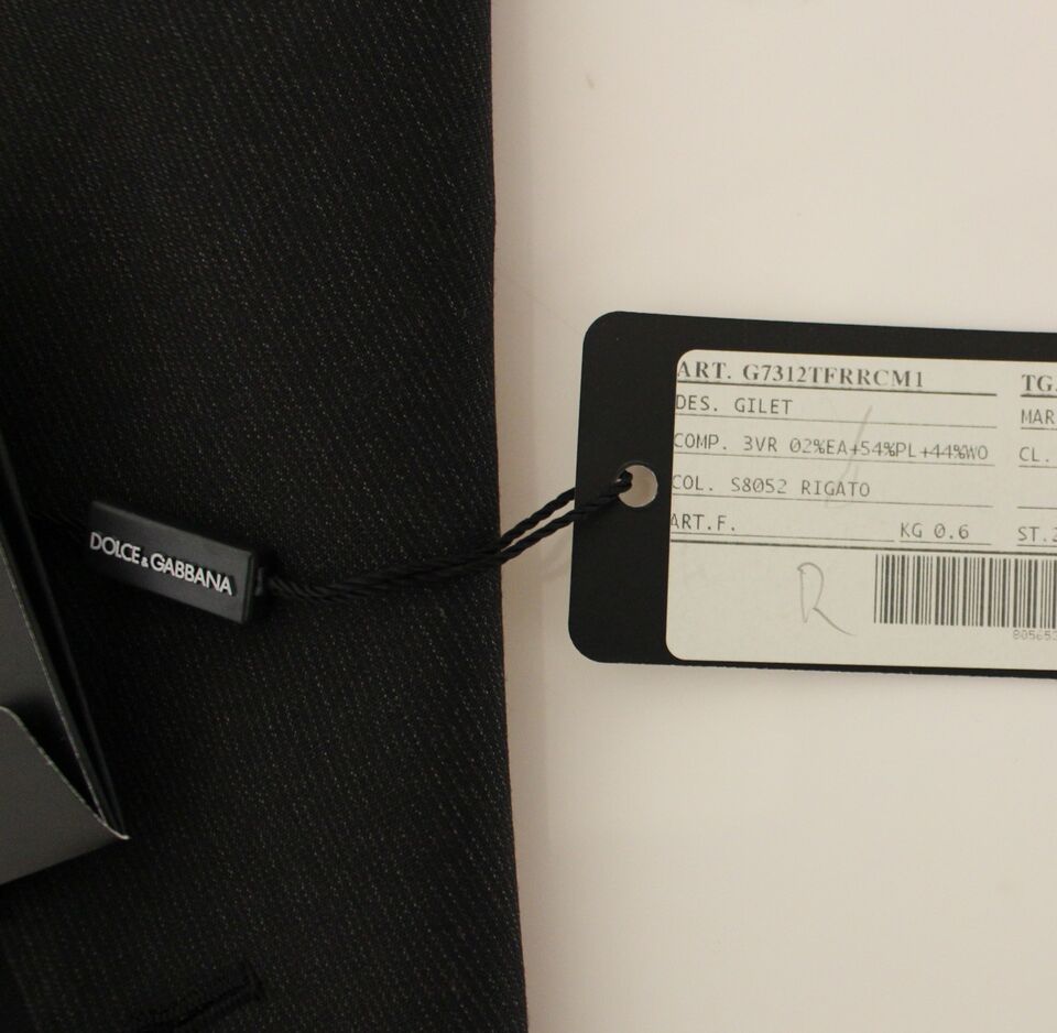 Dolce & Gabbana Gray Wool Stretch Dress Vest Blazer by Dolce & Gabbana outlet now on sale