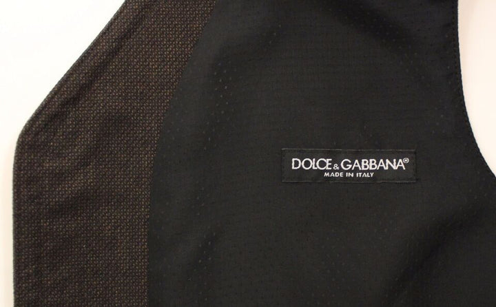 Dolce &amp; Gabbana Brown Cotton Blend Dress Vest Gilet by Dolce &amp; Gabbana outlet now on sale