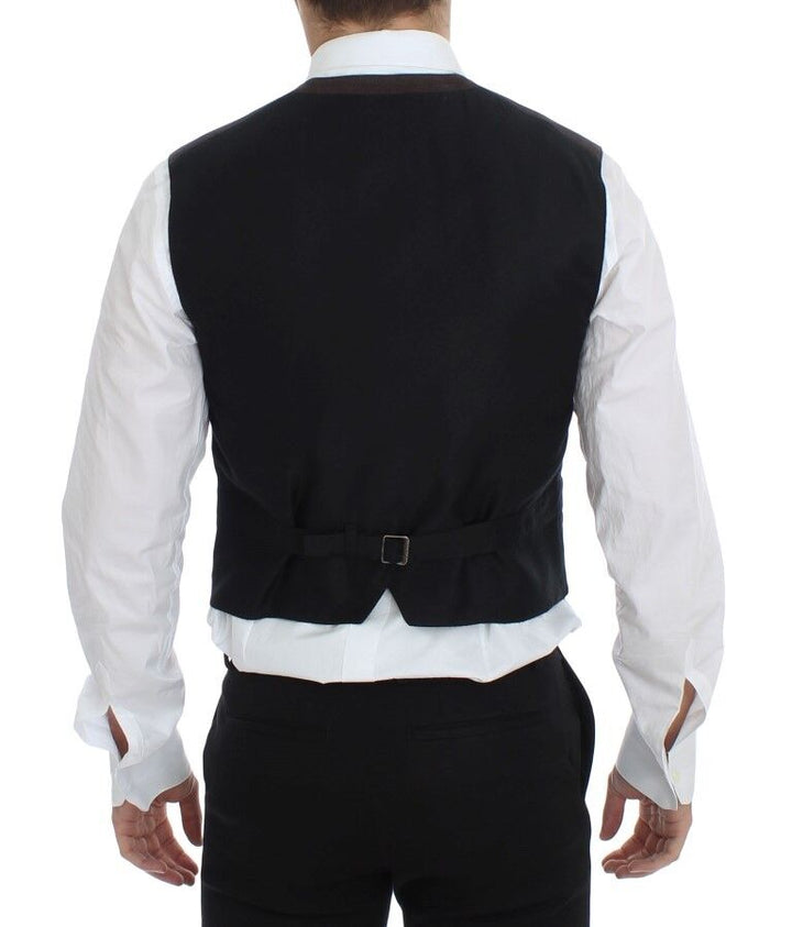 Dolce &amp; Gabbana Brown Cotton Blend Dress Vest Gilet by Dolce &amp; Gabbana outlet now on sale