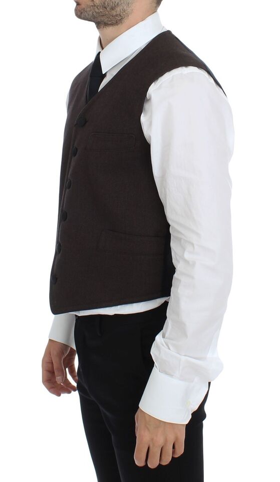 Dolce &amp; Gabbana Sample Sale Dolce &amp; Gabbana Brown Cotton Blend Dress Vest Gilet - | Designer outlet