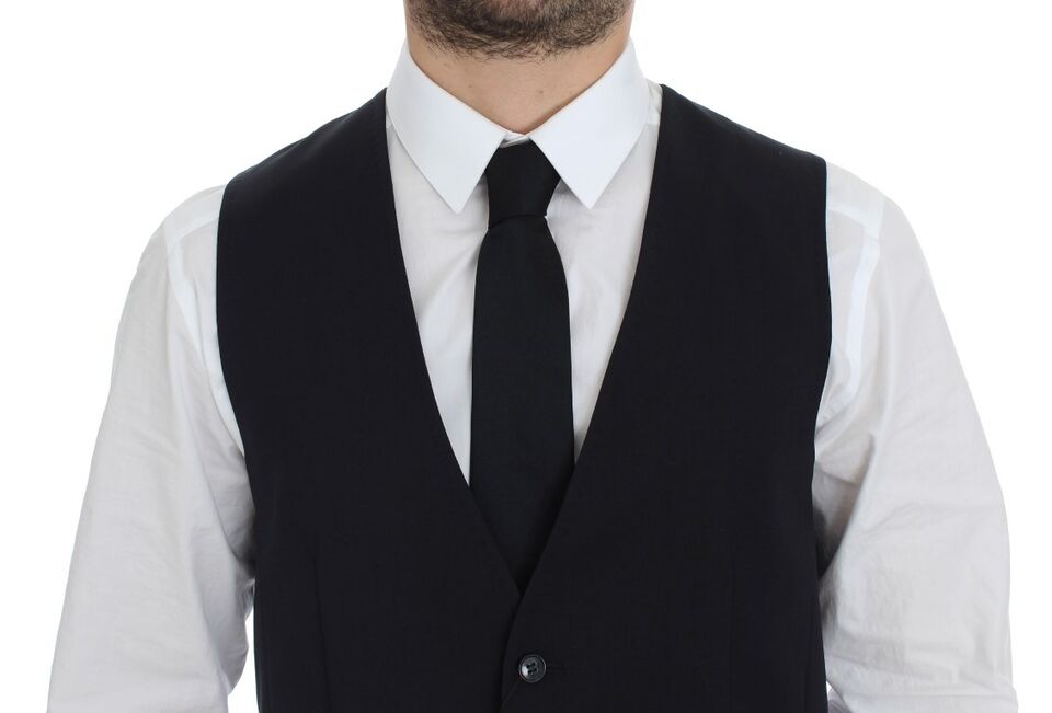Dolce &amp; Gabbana Sample Sale Dolce &amp; Gabbana Blue Cotton Stretch Dress Vest Blazer - | Designer outlet