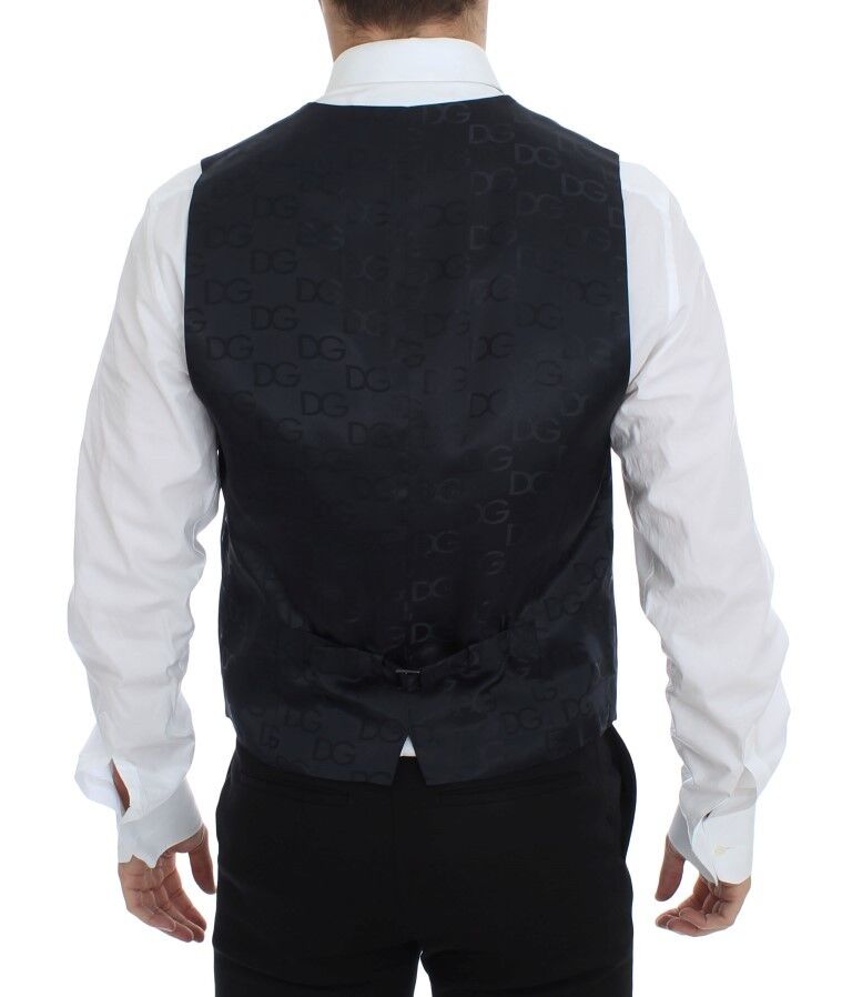 Dolce &amp; Gabbana Sample Sale Dolce &amp; Gabbana Blue Cotton Stretch Dress Vest Blazer - | Designer outlet