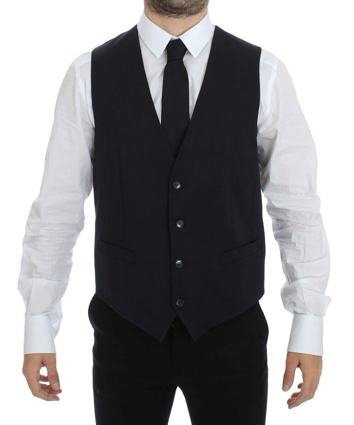 Dolce &amp; Gabbana Sample Sale Dolce &amp; Gabbana Blue Cotton Stretch Dress Vest Blazer - | Designer outlet