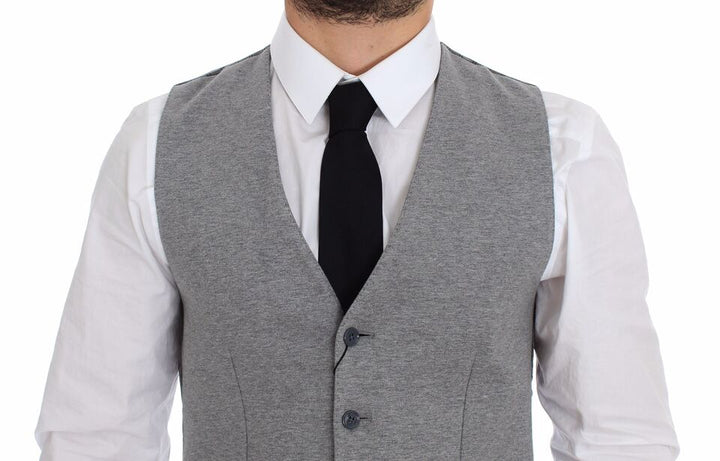 Dolce & Gabbana Gray Cotton Stretch Dress Vest Blazer by Dolce & Gabbana outlet now on sale