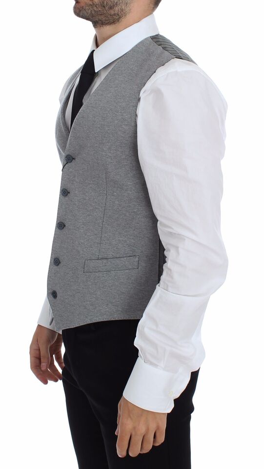 Dolce & Gabbana Gray Cotton Stretch Dress Vest Blazer by Dolce & Gabbana outlet now on sale