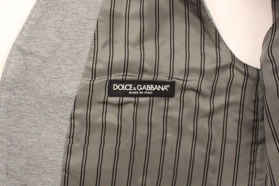 Dolce & Gabbana Gray Cotton Stretch Dress Vest Blazer by Dolce & Gabbana outlet now on sale