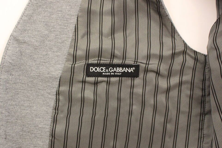Dolce & Gabbana Gray Cotton Stretch Dress Vest Blazer by Dolce & Gabbana outlet now on sale