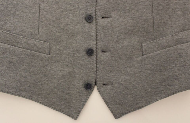Dolce & Gabbana Gray Cotton Stretch Dress Vest Blazer by Dolce & Gabbana outlet now on sale