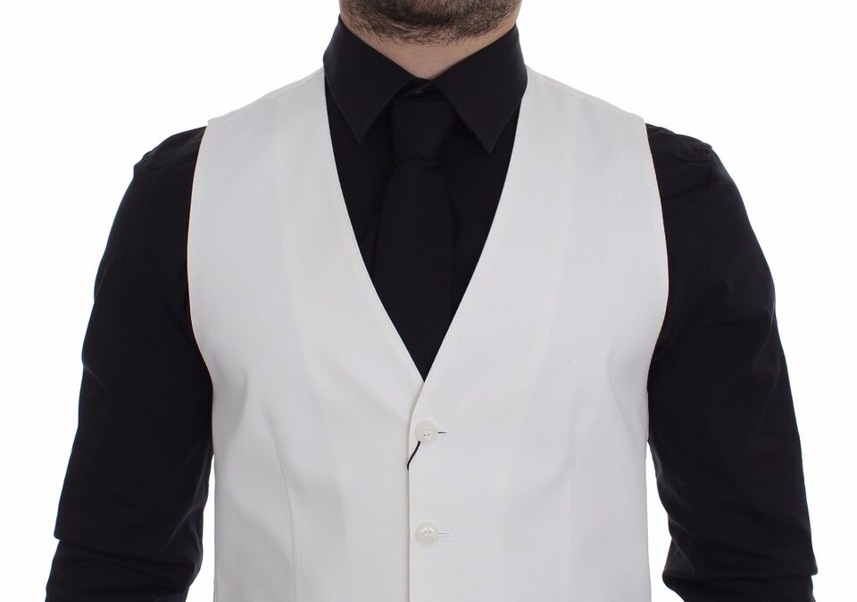 Dolce &amp; Gabbana Sample Sale Dolce &amp; Gabbana White Cotton Silk Blend Dress Vest Blazer - | Designer outlet