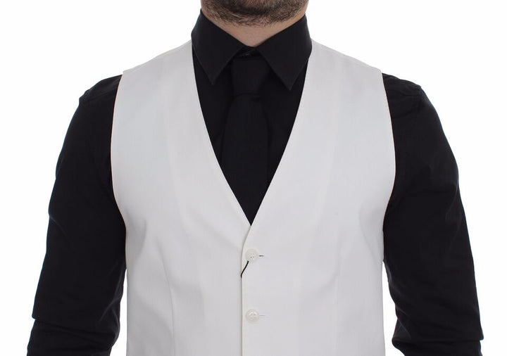 Dolce &amp; Gabbana Sample Sale Dolce &amp; Gabbana White Cotton Silk Blend Dress Vest Blazer - | Designer outlet