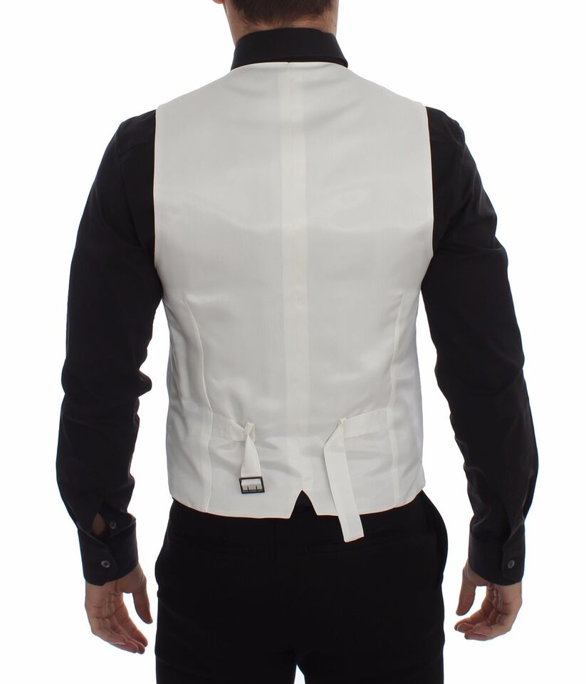 Dolce &amp; Gabbana Sample Sale Dolce &amp; Gabbana White Cotton Silk Blend Dress Vest Blazer - | Designer outlet