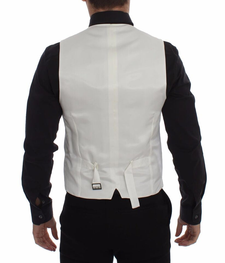 Dolce &amp; Gabbana Sample Sale Dolce &amp; Gabbana White Cotton Silk Blend Dress Vest Blazer - | Designer outlet