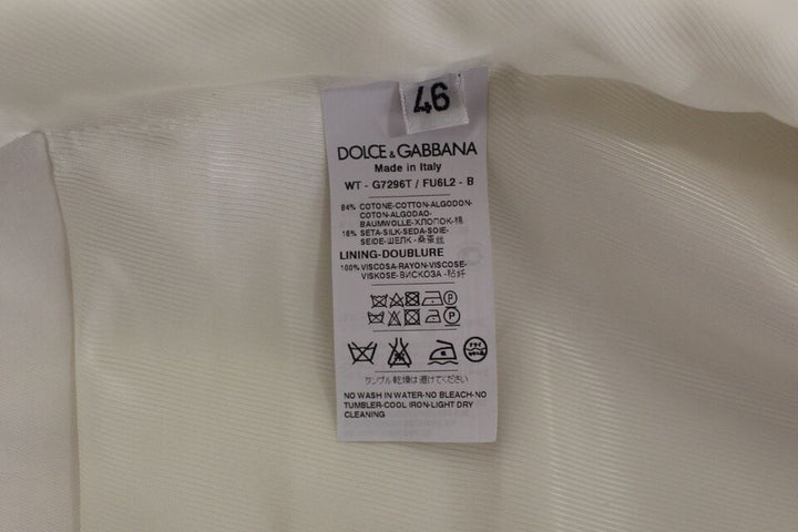 Dolce &amp; Gabbana Sample Sale Dolce &amp; Gabbana White Cotton Silk Blend Dress Vest Blazer - | Designer outlet