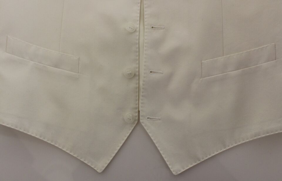 Dolce &amp; Gabbana Sample Sale Dolce &amp; Gabbana White Cotton Silk Blend Dress Vest Blazer - | Designer outlet
