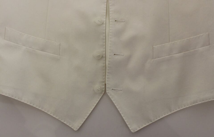 Dolce &amp; Gabbana Sample Sale Dolce &amp; Gabbana White Cotton Silk Blend Dress Vest Blazer - | Designer outlet