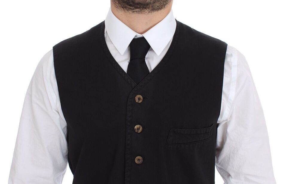 Dolce &amp; Gabbana Sample Sale Dolce &amp; Gabbana Black Cotton Viscose Dress Vest Blazer - | Designer outlet