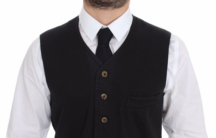 Dolce &amp; Gabbana Sample Sale Dolce &amp; Gabbana Black Cotton Viscose Dress Vest Blazer - | Designer outlet