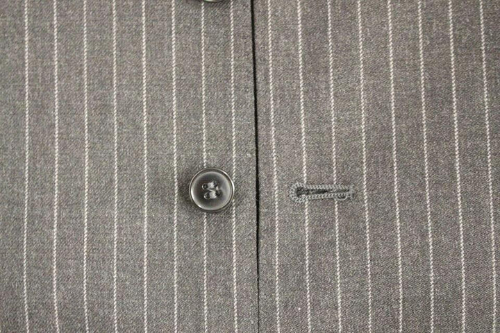 Dolce &amp; Gabbana Sample Sale Dolce &amp; Gabbana Gray Striped Wool Single Breasted Vest - | Designer outlet