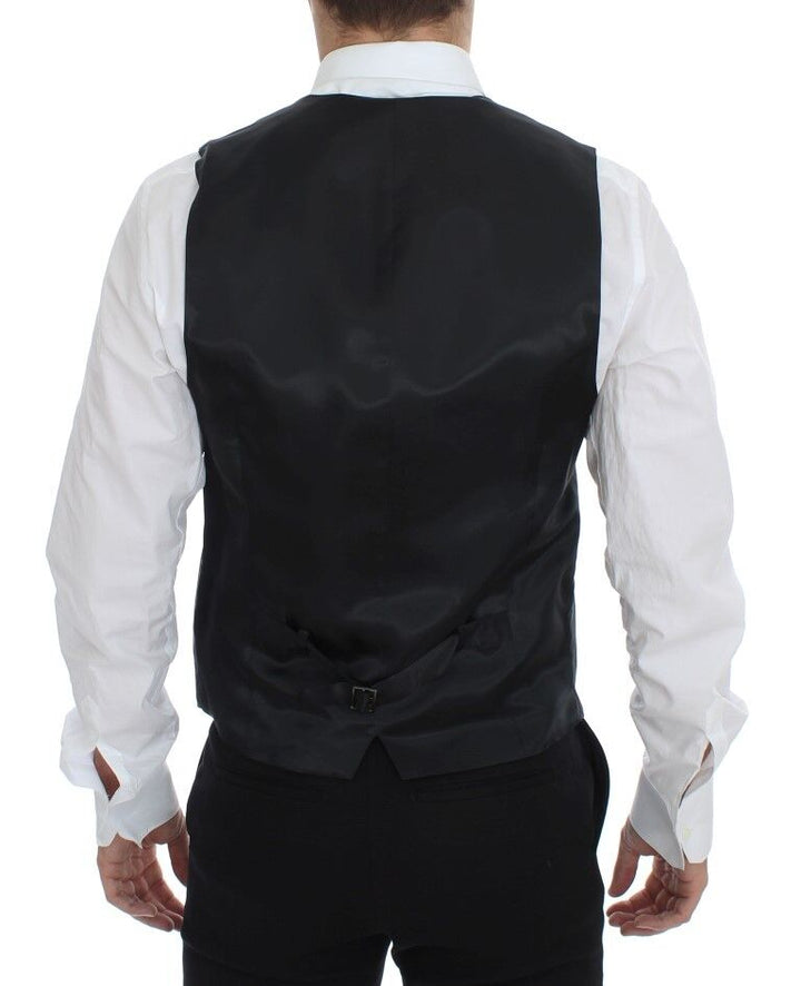 Dolce &amp; Gabbana Sample Sale Dolce &amp; Gabbana Gray Striped Wool Single Breasted Vest - | Designer outlet