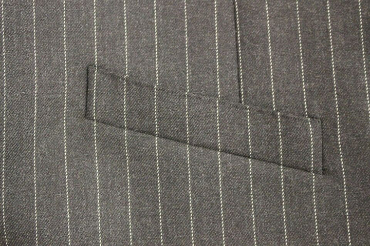 Dolce &amp; Gabbana Sample Sale Dolce &amp; Gabbana Gray Striped Wool Logo Vest Gilet Weste - | Designer outlet