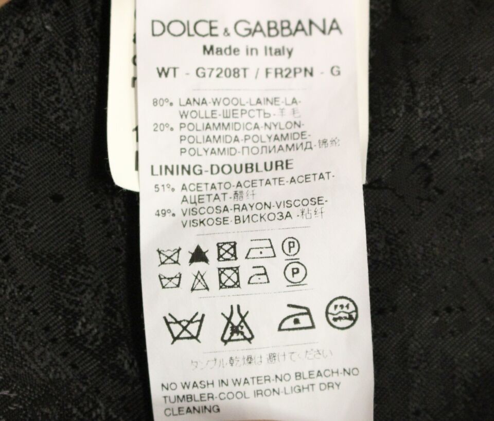 Dolce &amp; Gabbana Sample Sale Dolce &amp; Gabbana Black Striped Wool Logo Vest Gilet Weste - | Designer outlet