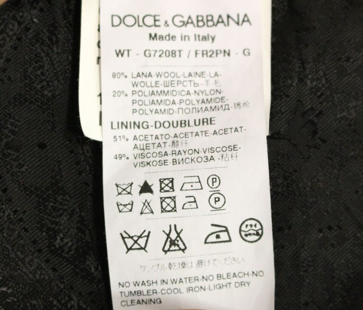 Dolce &amp; Gabbana Sample Sale Dolce &amp; Gabbana Black Striped Wool Logo Vest Gilet Weste - | Designer outlet