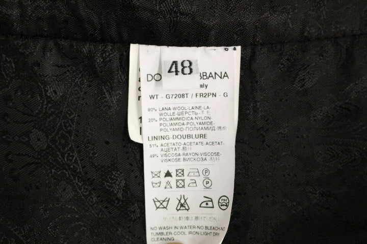 Dolce &amp; Gabbana Sample Sale Dolce &amp; Gabbana Black Striped Wool Logo Vest Gilet Weste - | Designer outlet
