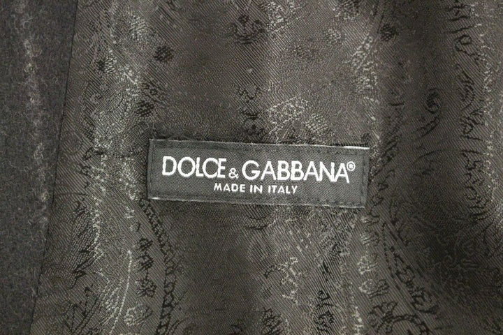 Dolce &amp; Gabbana Sample Sale Dolce &amp; Gabbana Black Striped Wool Logo Vest Gilet Weste - | Designer outlet
