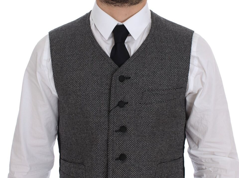Dolce &amp; Gabbana Sample Sale Dolce &amp; Gabbana Gray Cotton Blend Logo Vest Gilet Weste - | Designer outlet