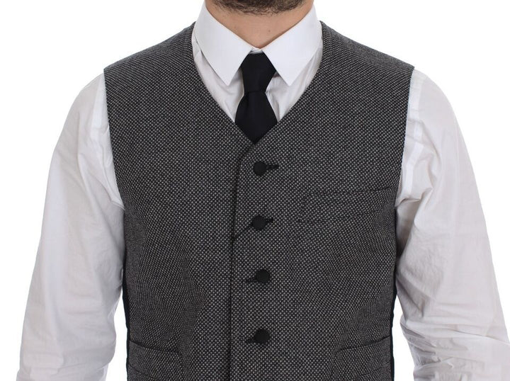 Dolce &amp; Gabbana Sample Sale Dolce &amp; Gabbana Gray Cotton Blend Logo Vest Gilet Weste - | Designer outlet