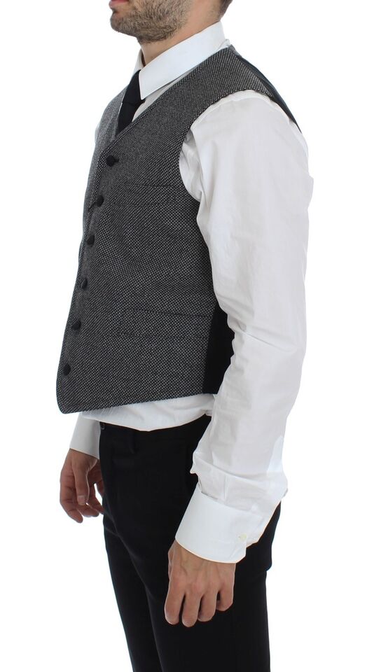 Dolce &amp; Gabbana Sample Sale Dolce &amp; Gabbana Gray Cotton Blend Logo Vest Gilet Weste - | Designer outlet