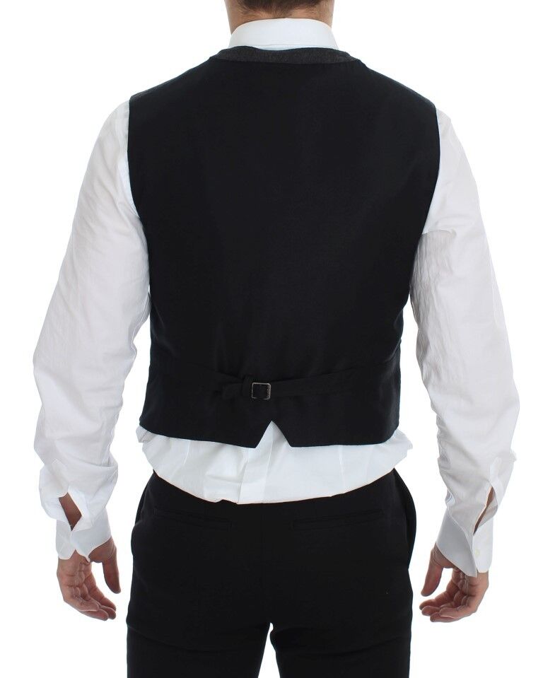 Dolce &amp; Gabbana Sample Sale Dolce &amp; Gabbana Gray Wool Blend Logo Vest Gilet Weste - | Designer outlet