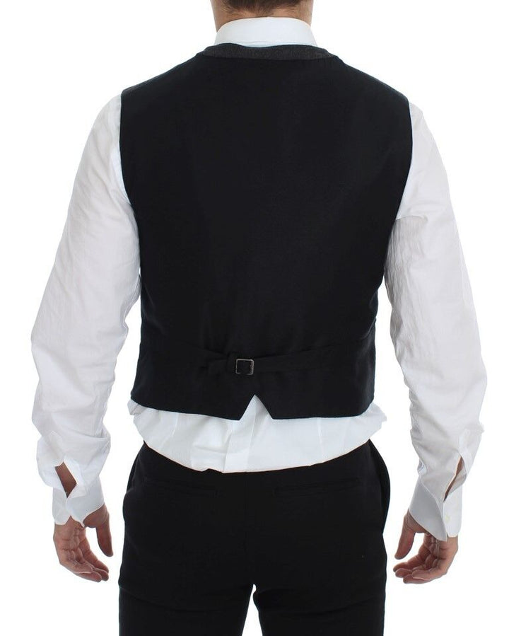 Dolce &amp; Gabbana Sample Sale Dolce &amp; Gabbana Gray Wool Blend Logo Vest Gilet Weste - | Designer outlet