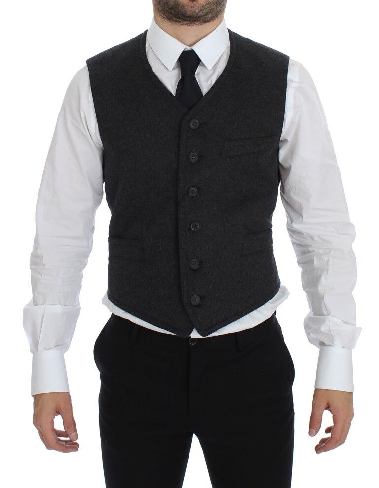 Dolce &amp; Gabbana Sample Sale Dolce &amp; Gabbana Gray Wool Blend Vest Gilet Weste - | Designer outlet