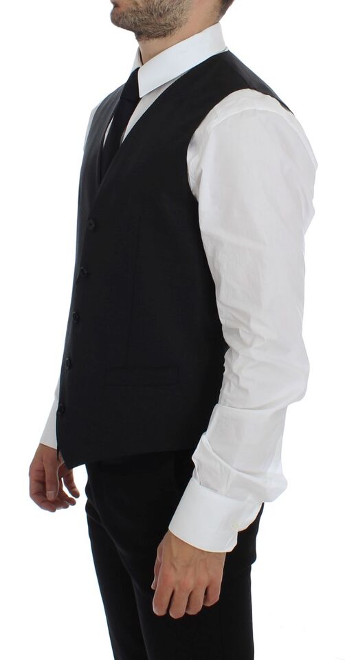 Dolce &amp; Gabbana Sample Sale Dolce &amp; Gabbana Gray Wool Silk Dress Vest Gilet Weste - | Designer outlet