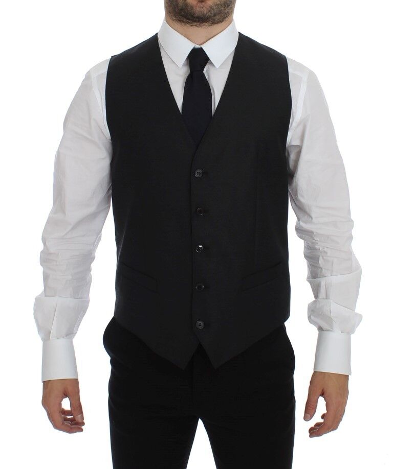 Dolce &amp; Gabbana Sample Sale Dolce &amp; Gabbana Gray Wool Silk Dress Vest Gilet Weste - | Designer outlet