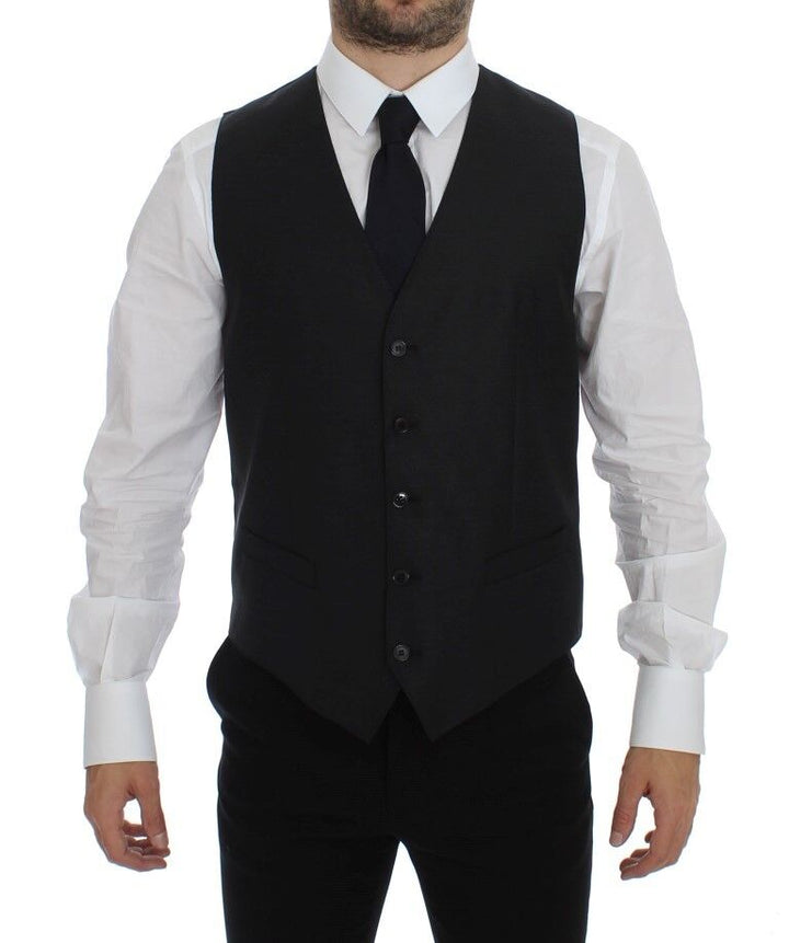 Dolce &amp; Gabbana Sample Sale Dolce &amp; Gabbana Gray Wool Silk Dress Vest Gilet Weste - | Designer outlet