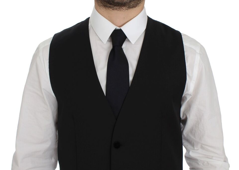 Dolce &amp; Gabbana Sample Sale Dolce &amp; Gabbana Black Wool Formal Dress Vest Gilet Weste - | Designer outlet