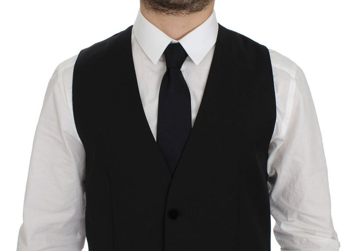Dolce &amp; Gabbana Sample Sale Dolce &amp; Gabbana Black Wool Formal Dress Vest Gilet Weste - | Designer outlet