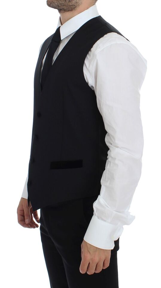 Dolce &amp; Gabbana Sample Sale Dolce &amp; Gabbana Black Wool Formal Dress Vest Gilet Weste - | Designer outlet