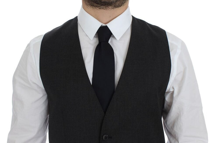 Dolce & Gabbana Gray Wool Formal Dress Vest Gilet Weste by Dolce & Gabbana outlet now on sale
